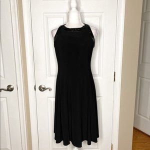 Eliza J. Semi Formal Dress Black Beaded Fit & Flare Sleeveless
